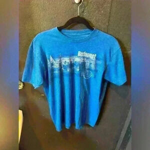 Men’s Hard Rock Cafe Budapest Blue Short Sleeve Tshirt Large